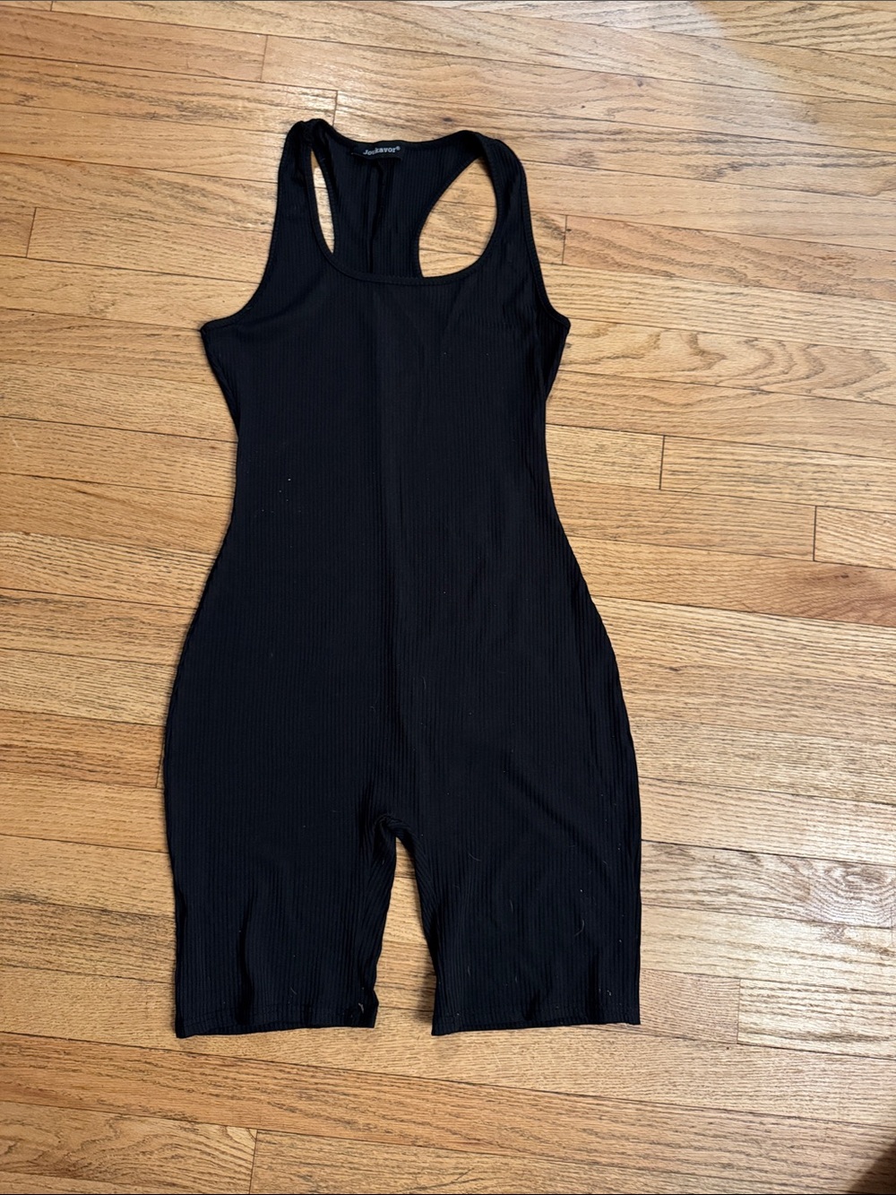 Black Ribbed Racerback Women’s Short Romper